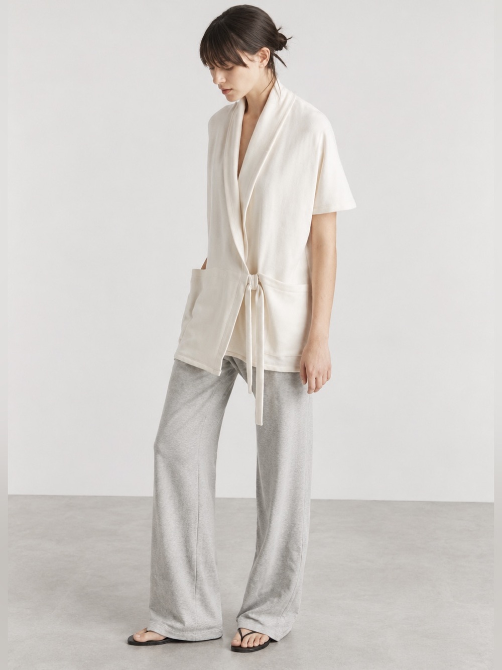 Eileen Fisher Draped Wrap Organic Blend  Jacket